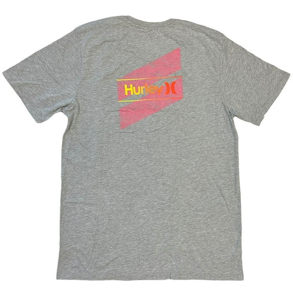 Hurley Men's T-Shirt Everyday Washed One and Only Slashed Short Sleeve Tee (Large, Grey)