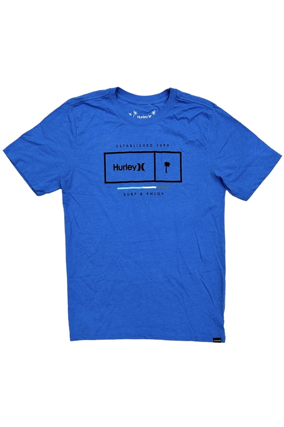 Men's Tee T-Shirt Short Sleeve Everyday Washed Pop Bar Logo Graphic (Small, Blue Heather)