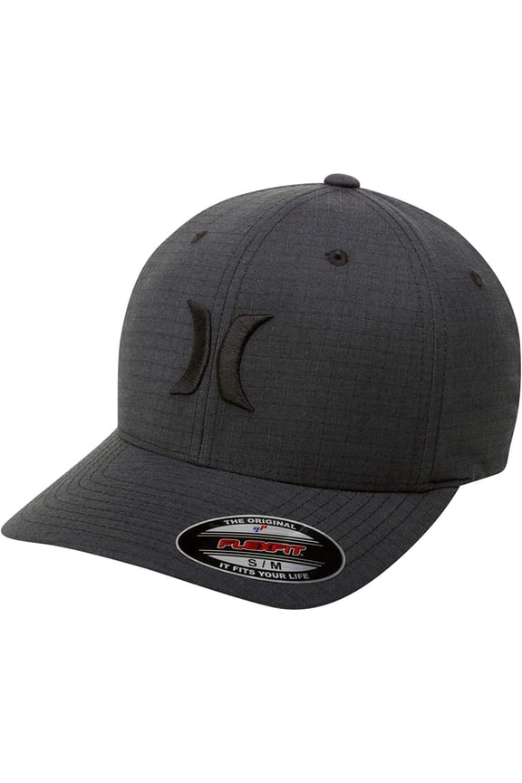 Men's Textures Baseball Cap, Black/(Black) (Ripstop), L-XL