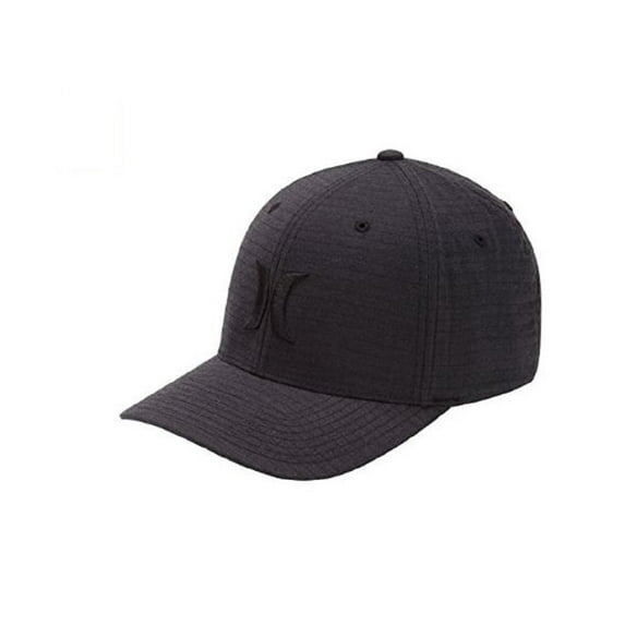Hurley Men's Textures Baseball Cap, Black/Black Ripstop, S-M