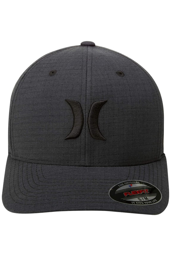 Men's Textures Baseball Cap, Black/(Black) (Ripstop), S-M