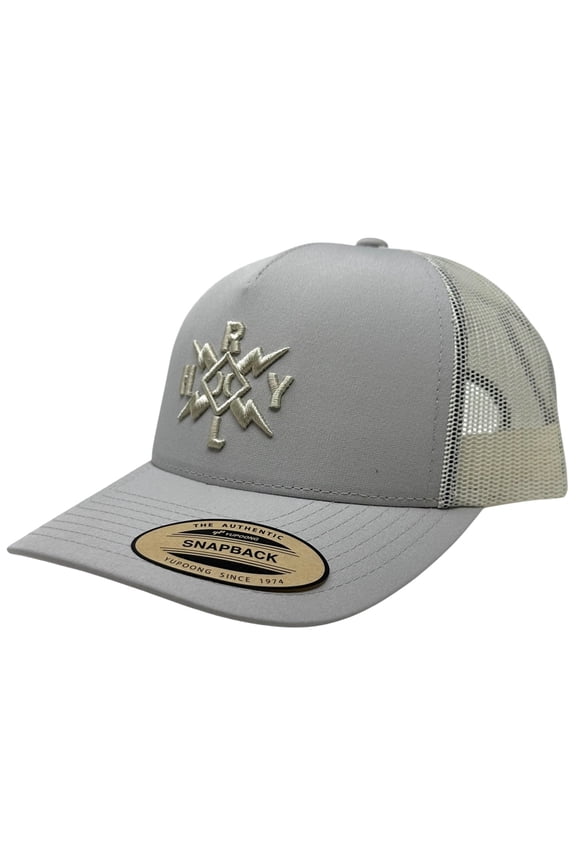 Men's Trucker Hat Bolt Embroidered Mesh Snapback Cap (Wheat)