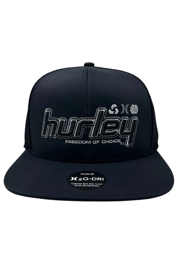 Men's Trucker Hat H2O Dri 25th Freedom of Choice Mesh Snapback Cap Black