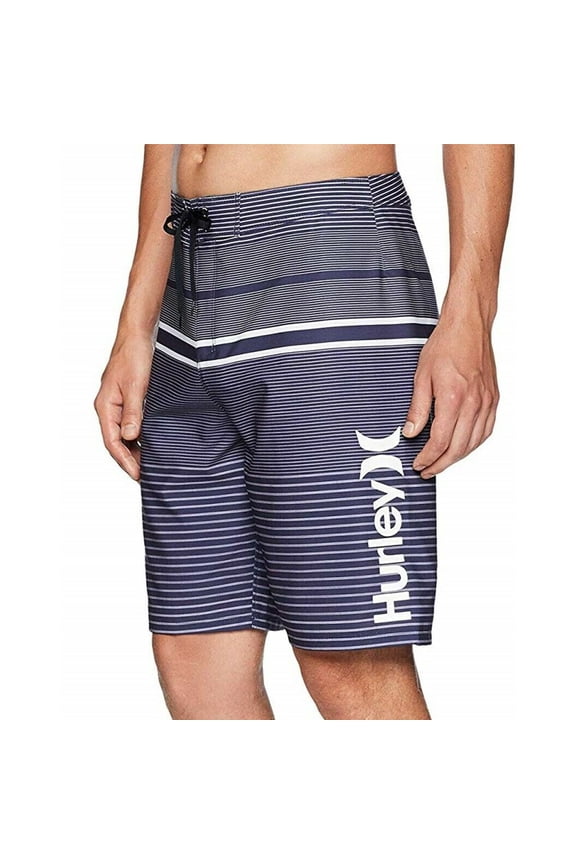 Men's Wailer Striped 21" Boardshorts Swim Trunks in Midnight Navy (36, Midnight Navy)