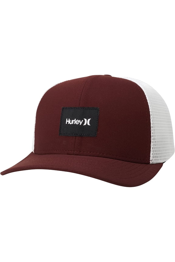Men's Warner Trucker Hat Cap in Burgundy/White (One Size, Burgundy/White)