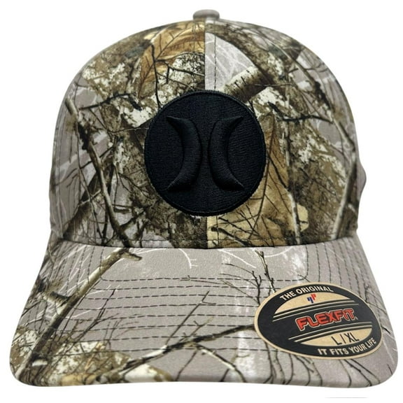 Hurley Men's X RealTree EDGE Camo Stretch Flex Fit Hat Cap (Large/X-Large, Mossy Oak Camo)