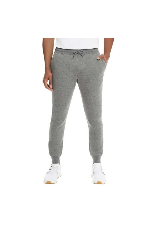 Mens Fleece Jogger Gray XXL Dual Side Pockets Adjustable Drawstring Slim Fit