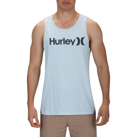Hurley Men's One & Only Graphic Tank Top, Topaz Mist Heather/(Armory Navy), XL