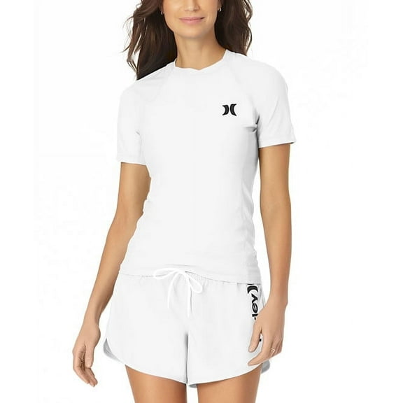 Hurley Optic White Logo Phantom Short-Sleeve Rashguard - Women, Size M