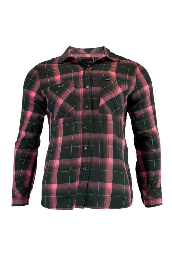 - Solution Redline Long Sleeve Button Down T-Shirt - Medium