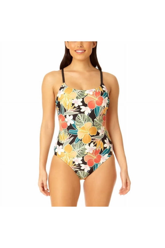 Women's One Piece Swim Suit (Caribbean Dream, Small )