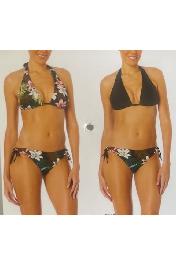 Women's  Reversible 2-Piece Bikini Set , Black Medium