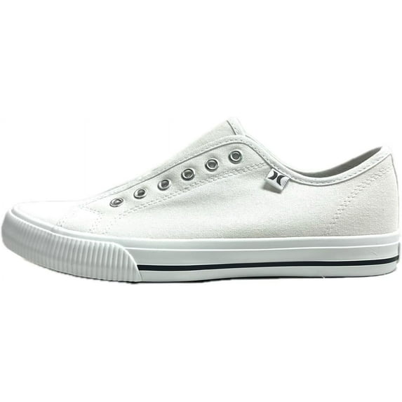 Hurley Women's Slip-On Low-Top Sneakers, Closed Toe White, 6