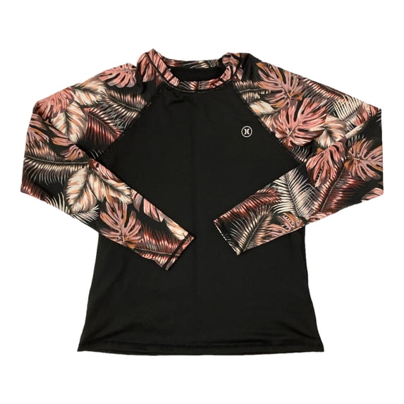 Hurley Women's UPF 50+ Long Sleeve Pull Over Rash Guard (Scattered Palm, S)