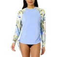 thumbnail image 1 of Hurley Women's UPF 50+ Long Sleeve Swim Sun Tee Shirt, Rashguard (Medium Blue (Tropical Canopy)), 1 of 8