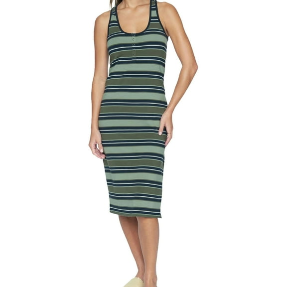 Hurley Womens Alexa Midi Dress, Green, Medium