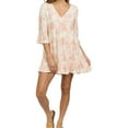 thumbnail image 1 of Hurley Womens Bell Sleeve A-line Dress, Pink, X-Small, 1 of 2