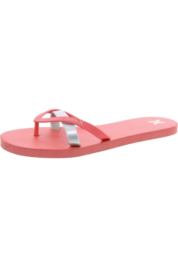 Womens Brave Logo Rubber Flip-Flops
