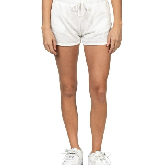 Hurley Womens Burnout Fleece Casual Walking Shorts, White, Large