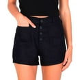 thumbnail image 1 of Hurley Womens Button Front Casual Walking Shorts, Black, Small, 1 of 3