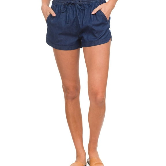 Hurley Womens Cindy Chambray Casual Walking Shorts, Blue, X-Small