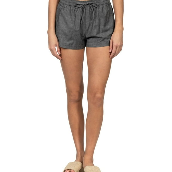 Hurley Womens Cindy Chambray Casual Walking Shorts, Grey, X-Large