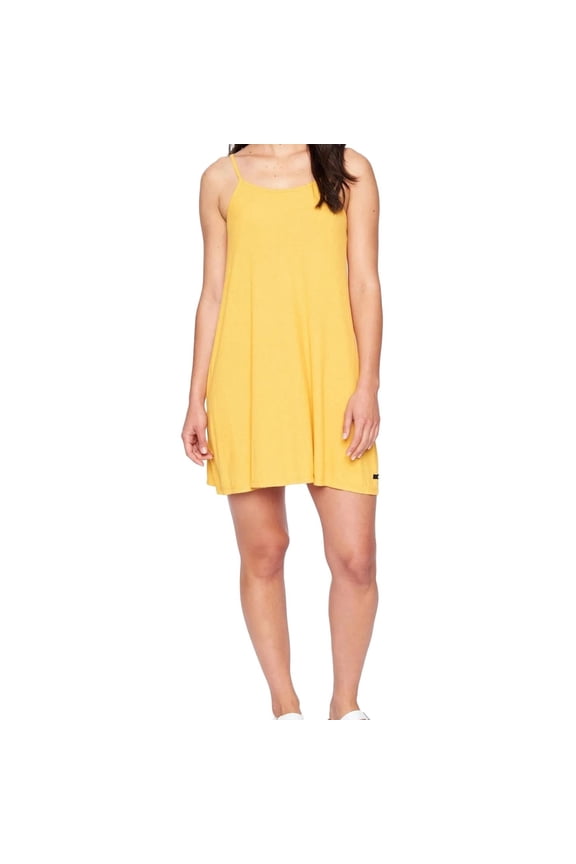 Womens Claire Rib Tank Dress, Yellow, X-Small