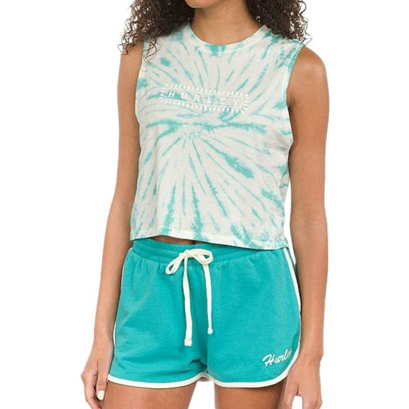 Hurley Womens Marquee Muscle Tank Top, Blue, Large