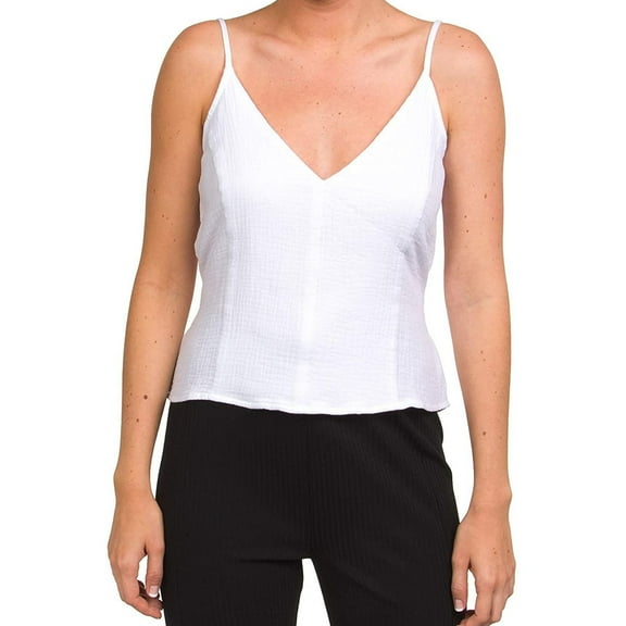 Hurley Womens Natural Tie Tank Top, White, Medium