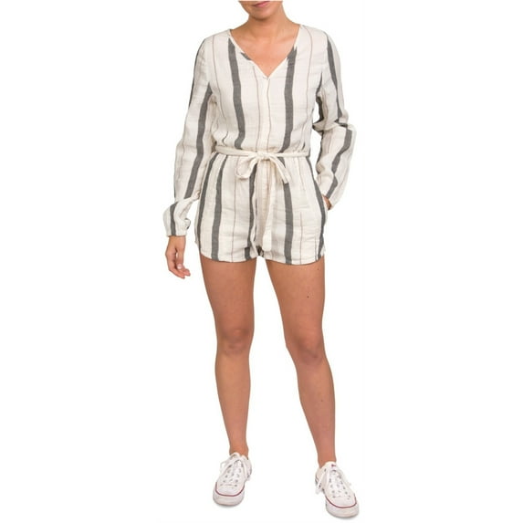 Hurley Womens Naturals Romper Jumpsuit, White, Large