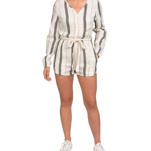 Hurley Womens Naturals Romper Jumpsuit, White, Small