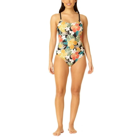 Hurley Womens One Piece Swimsuit Size: XXL, Color: Black Multi