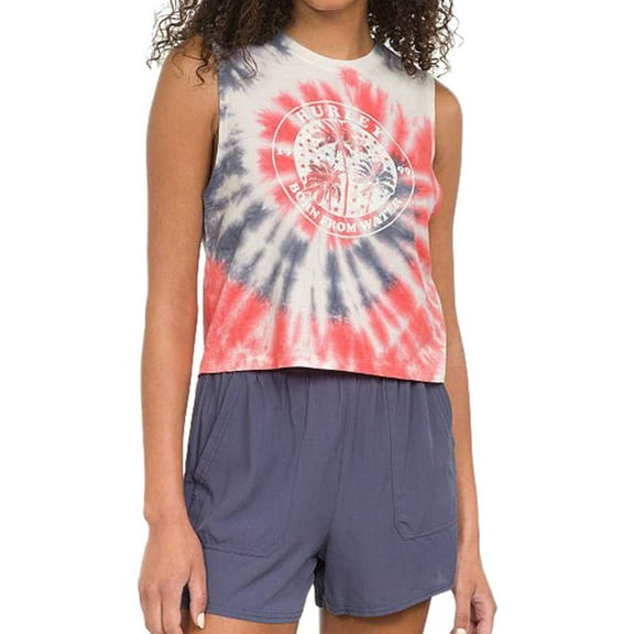 Hurley Womens Palmicana Muscle Tank Top, Red, Small