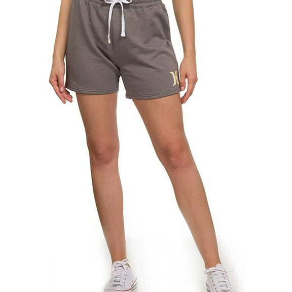 Hurley Womens Pine Lines Boyfriend Casual Walking Shorts, Grey, Large