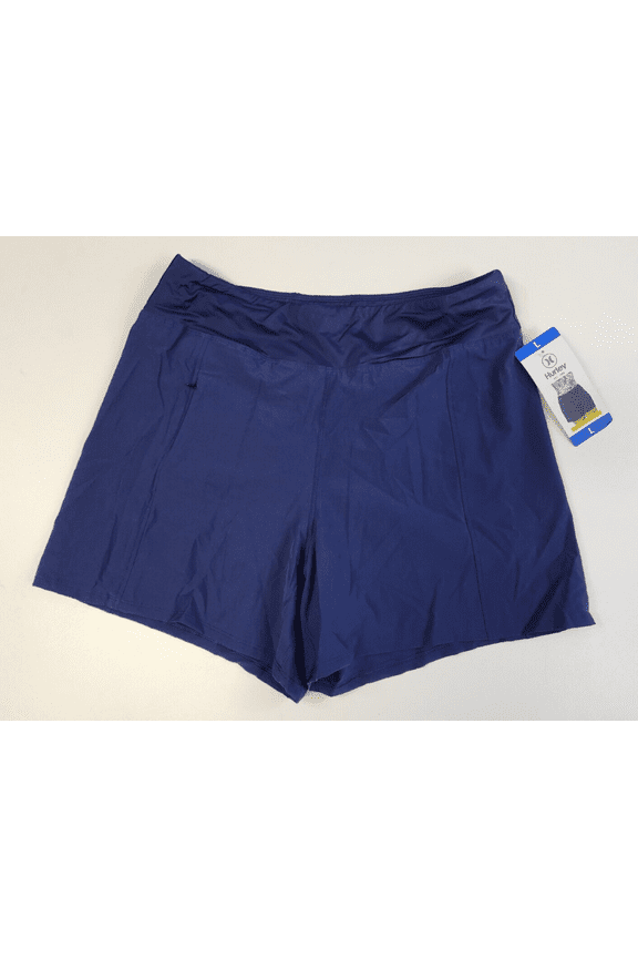 Womens Pull On Swim Short (Blue, Large)