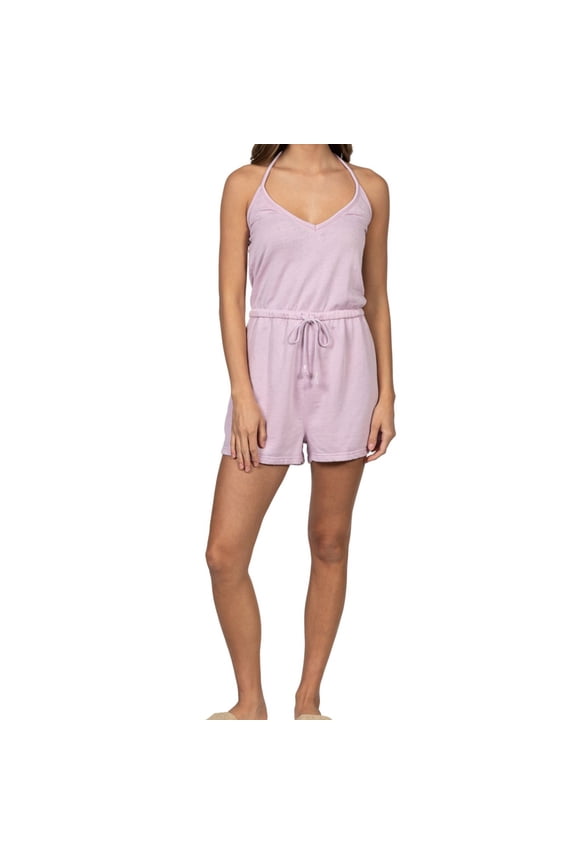 Womens Retro Romper Jumpsuit, Purple, Small