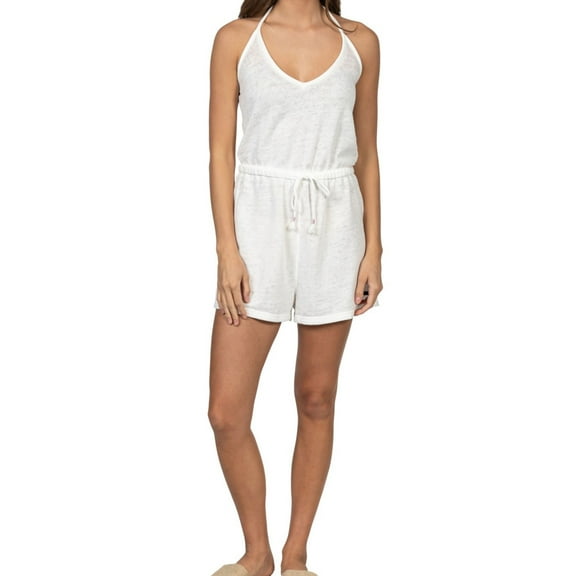 Hurley Womens Retro Romper Jumpsuit, White, Medium
