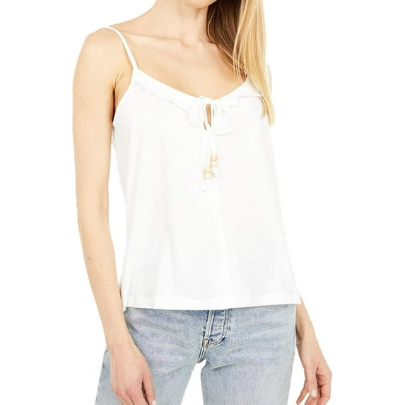 Hurley Womens Ruffled Tank Top, White, Medium