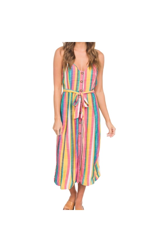 Womens Sara Midi Blouson Dress, Multicoloured, Small