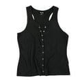 thumbnail image 1 of Hurley Womens Snap Front Racerback Tank Top, Black, X-Small, 1 of 2