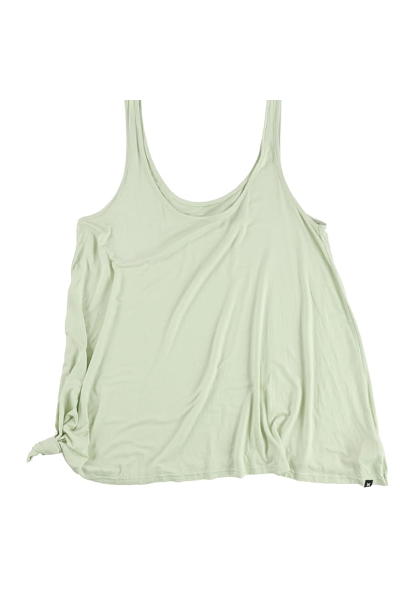 Womens Solid Knot Tank Top, Green, Medium