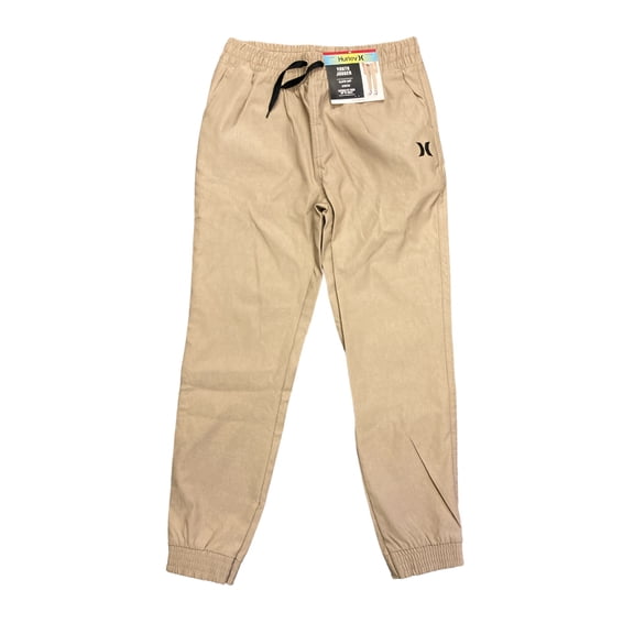 Hurley Youth Boy's Elastic Cuff Tapered Fit Hip to Ankle Stretch Jogger, 974887 (Khaki, 14/16)