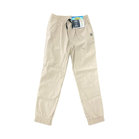 Hurley Youth Boy's Elastic Cuff Tapered Fit Hip to Ankle Stretch Jogger (Khaki, 5/6)