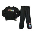 thumbnail image 1 of Hurley Youth Girl's 2 Piece Soft & Warm Long Sleeve & Pant Set (Black, 4/5), 1 of 3