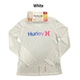 thumbnail image 1 of Hurley Youth Girl's UPF 50+ H2O Dri Fit Long Sleeve Rash Guard Swim Top (White, 7/8), 1 of 2