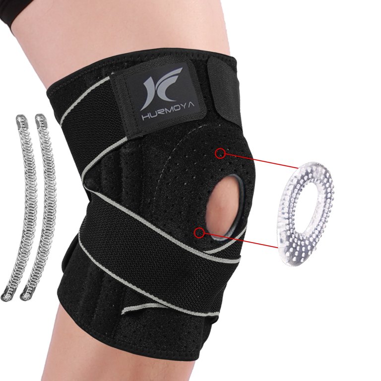 Hurmoya Knee Brace with Side Stabilizers & Patella Gel Pads, Adjustable  Compression Knee Support Braces for Knee Pain, Meniscus Tear,ACL,MCL, Arthritis, Joint Pain Relief, Injury Recovery-(G,S). 