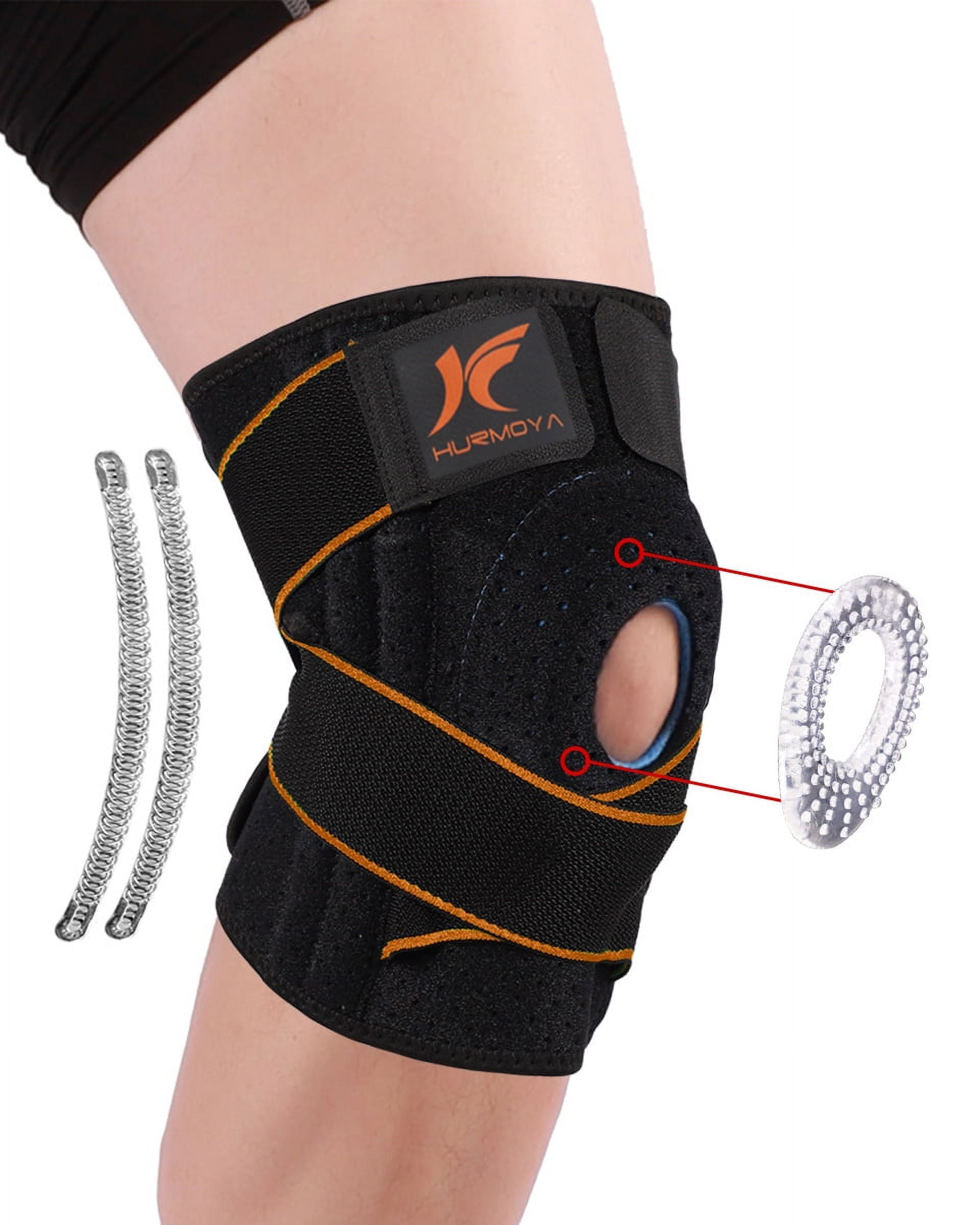 Hurmoya Knee Brace with Side Stabilizers & Patella Gel Pads, Adjustable Compression Knee Support Braces for Knee Pain, Meniscus Hurmoya Knee Brace with Side Stabilizers & Patella Gel Pads, Adjustable Compression Knee Support Braces for Knee Pain, Meniscus