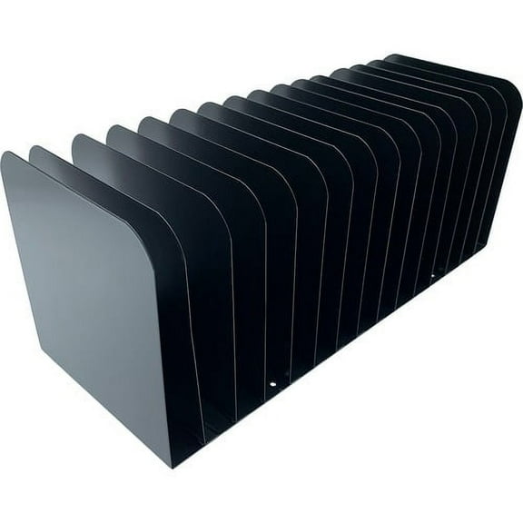Huron 15-slot Vertical Message Rack - 15 Compartment(s) - 6.5" Height x 16" Width x 16.3" Depth - Durable - Black - Steel - 1 Each | Bundle of 10 Each