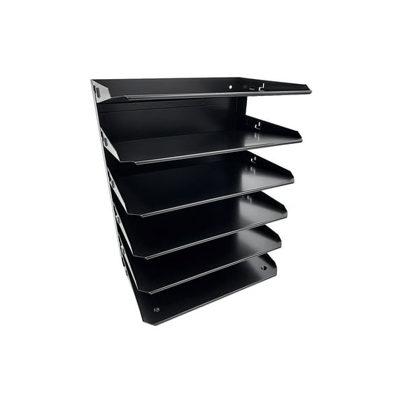 Huron 6-Compartment Steel File Organizer Black HASZ0157