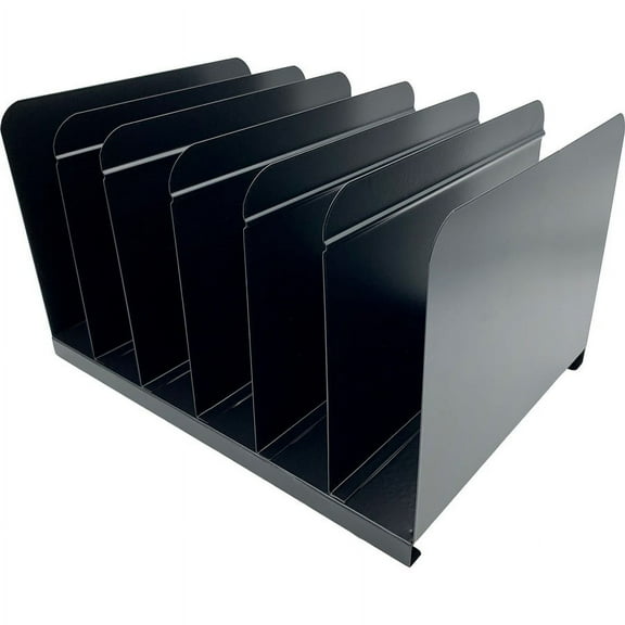 Huron 6-slot Vertical Book Rack - 6 Compartment(s) - 9" Height x 15" Width x 11" Depth - Durable - Steel - 1 Each | Bundle of 5 Each